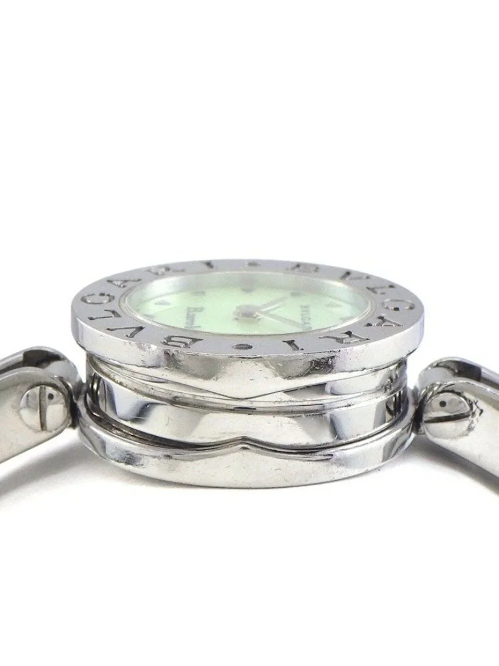 Bvlgari Watch Bangle Green Mother of Pearl Dial SS Quartz Analog